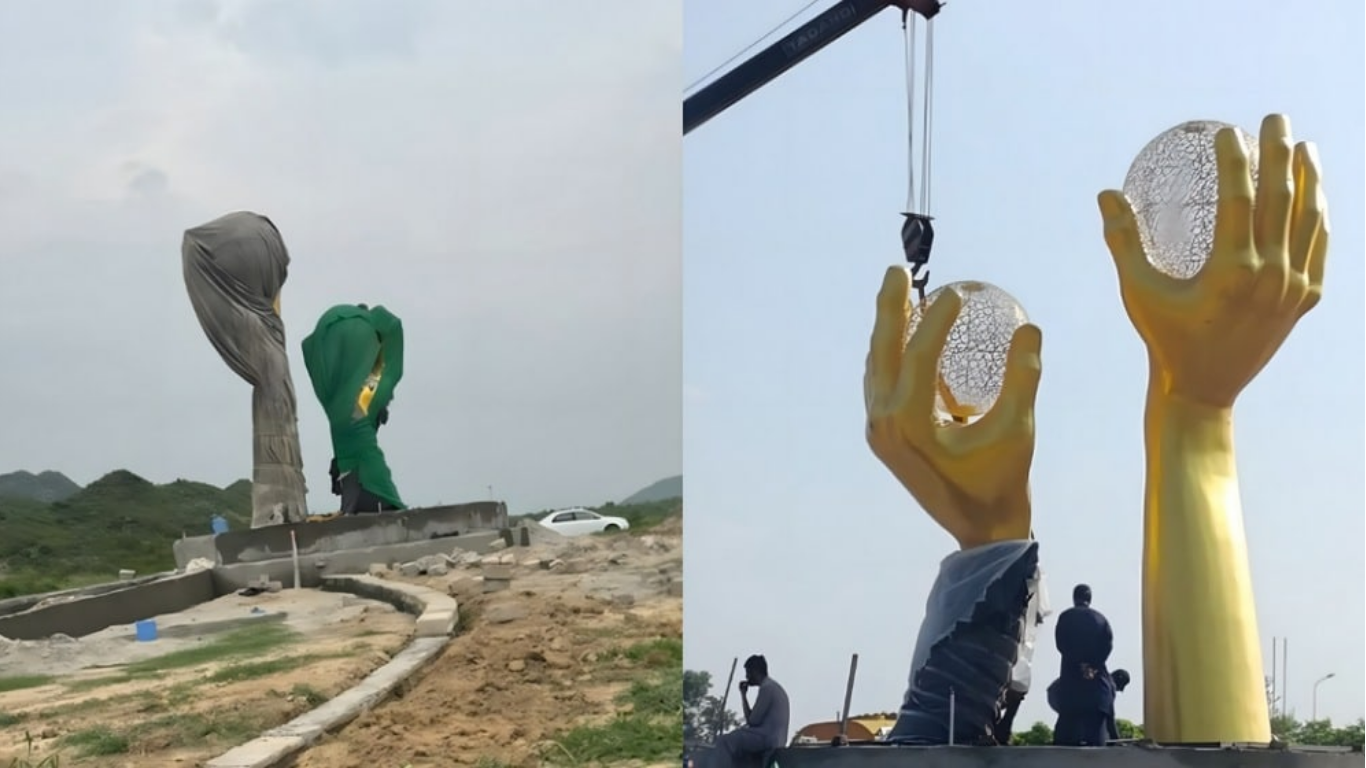 CDA Removing Golden Sculpture